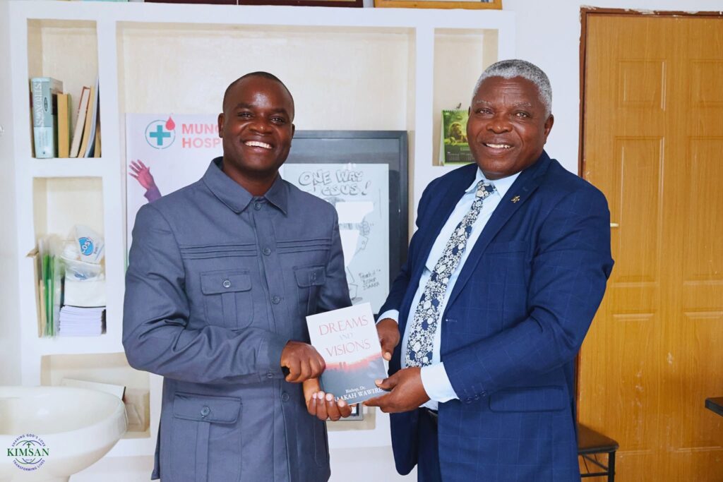 Bishop Isaakah Wawire and Cephas A. Ssenyonjo together during KIMSAN’s Vihiga ministry visit.